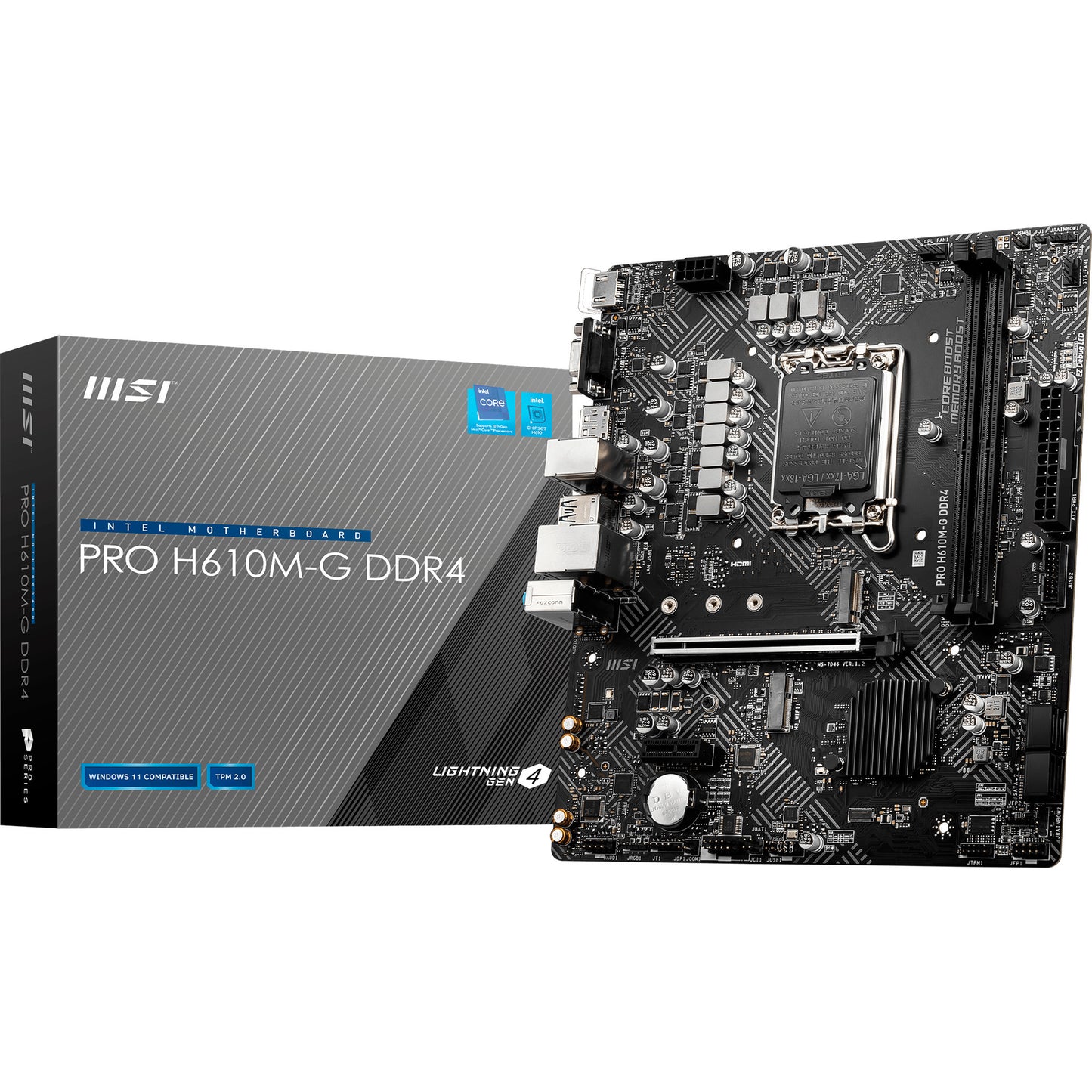 MSI pro h610m-g ddr4 socket 1700 moederbord (gb-lan, sound, µatx)