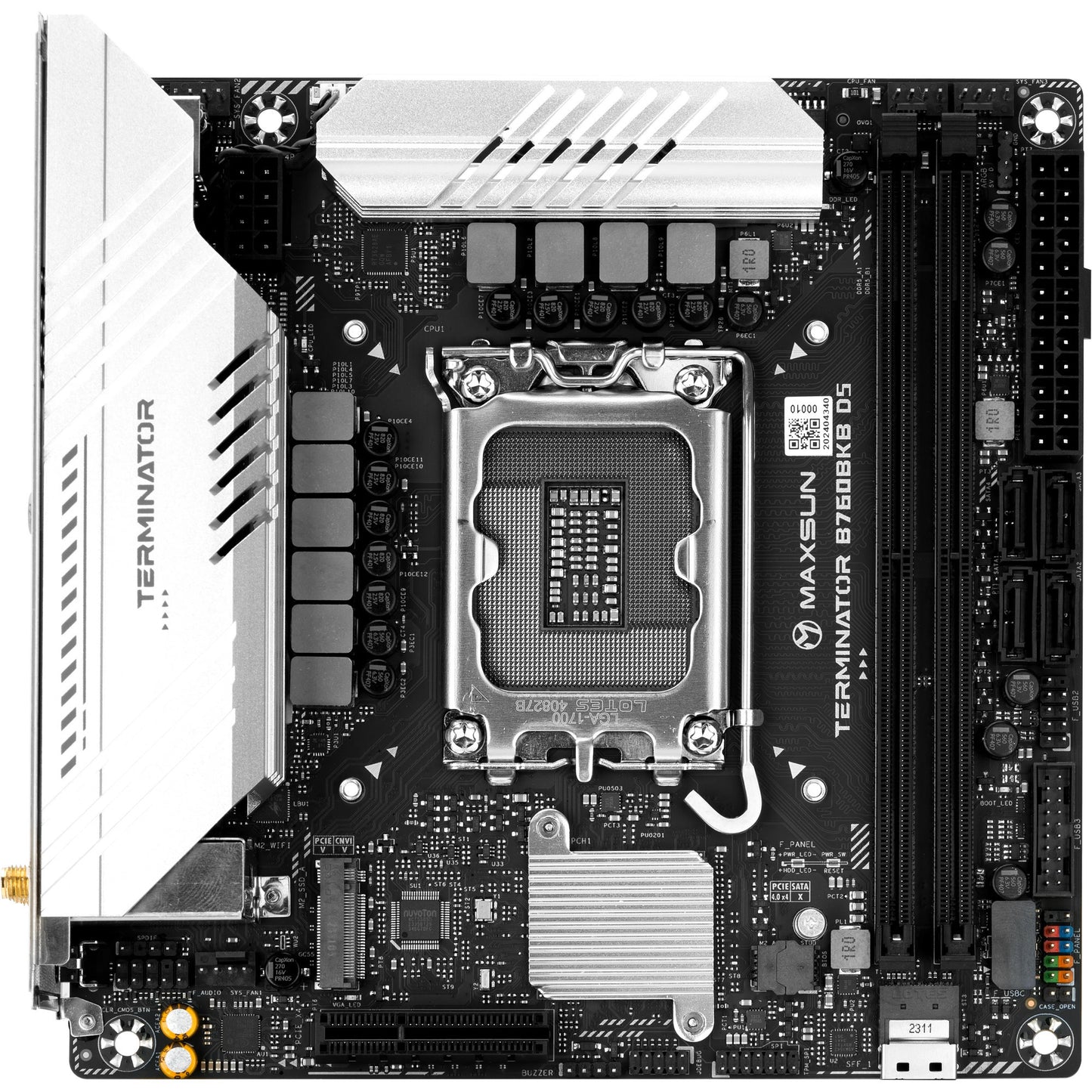 MAXSUN ms-terminator b760bkb d5 wifi socket 1700 moederbord (zwart, raid, 2.5 gb-lan, wlan, bt, sound, µatx)