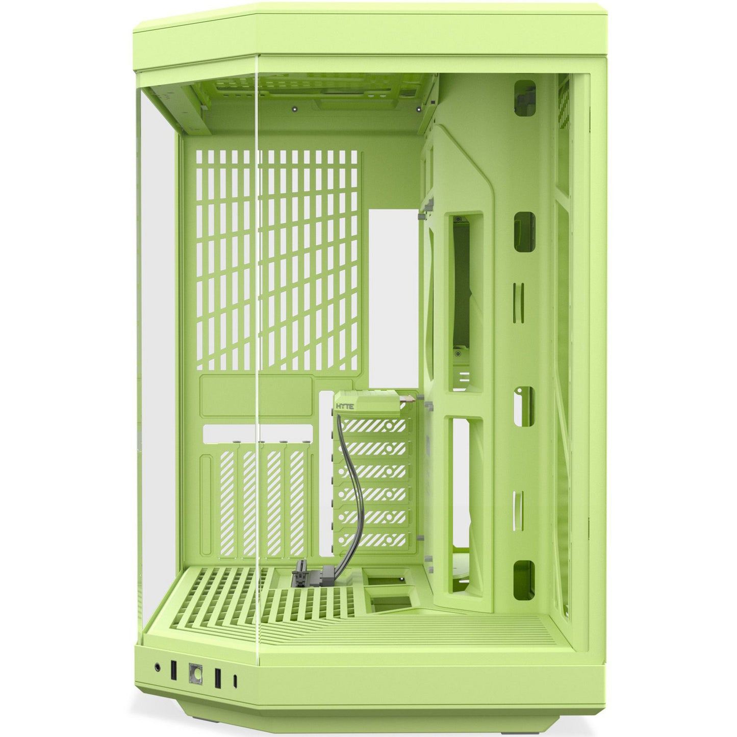 HYTE y70 midi tower behuizing (lichtgroen | 2x usb-a | 1x usb-c | tempered glass)