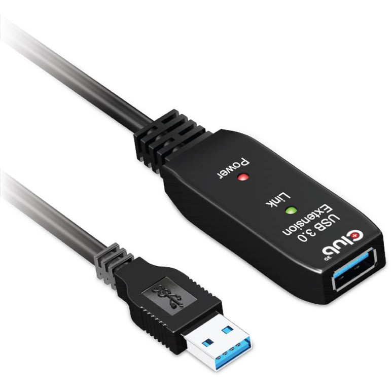 Club 3D usb 3.2 gen1 active repeater verlengkabel (zwart, 5 meter)