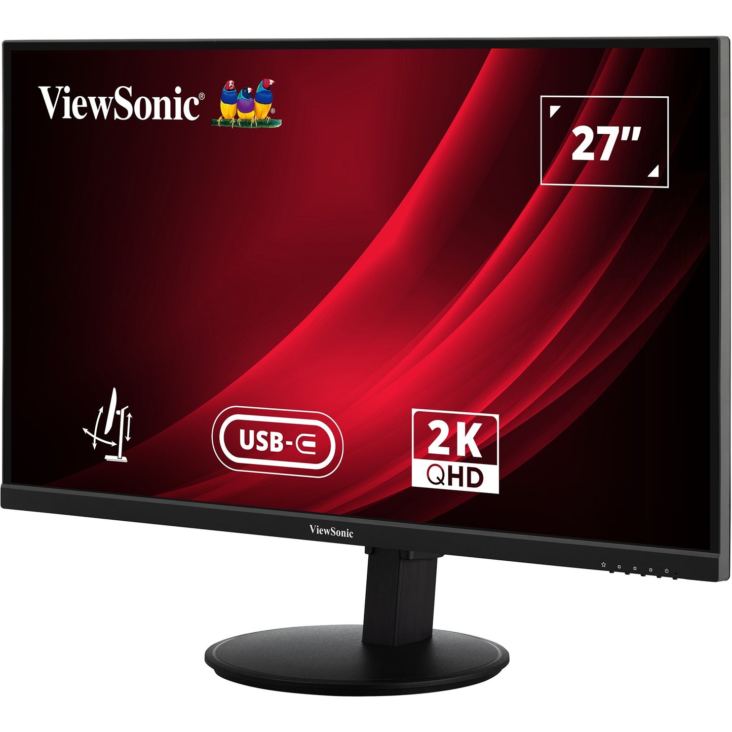 ViewSonic vg2709-2k-mhdu-2 27 monitor (zwart, 1x hdmi, 1x displayport, usb-c, usb-a, usb-b, 100hz)