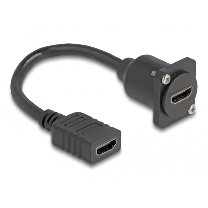 DeLOCK d-type hdmi cable female to female kabel (zwart, 20cm)