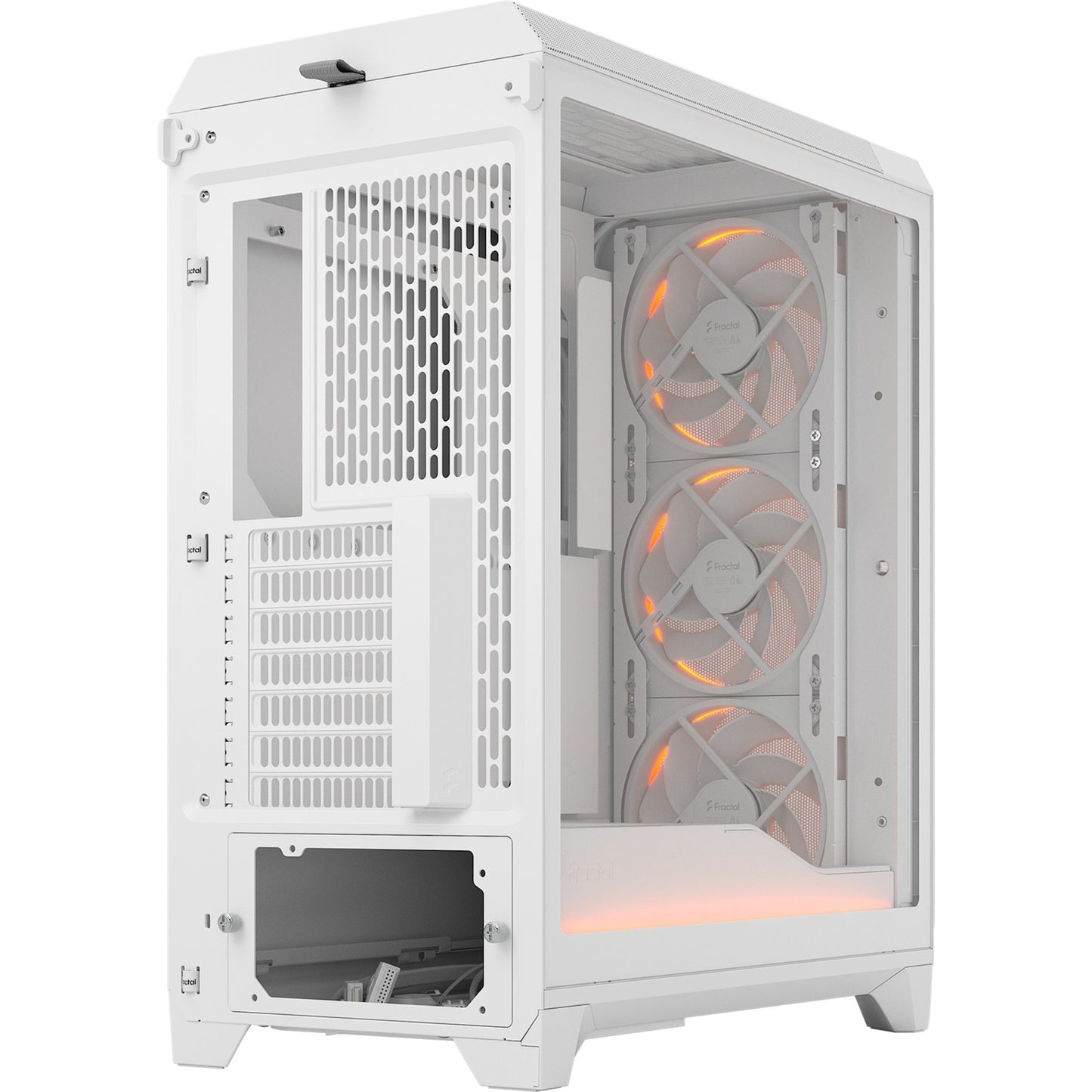 Fractal Design meshify 3 ambience pro rgb midi tower behuizing (wit | 2x usb-a | 1x usb-c | rgb | tempered glass)