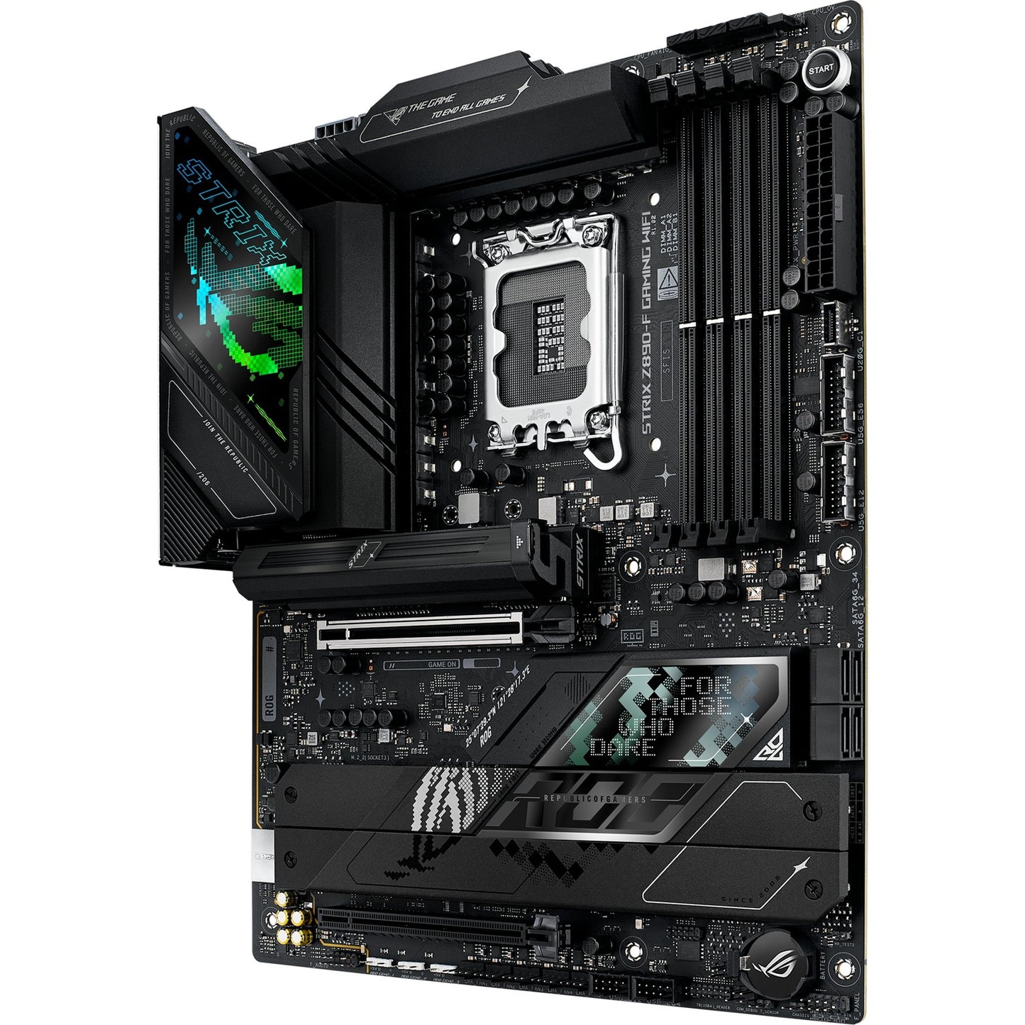 ASUS rog strix z890-f gaming wifi socket 1851 moederbord (zwart, raid, 2.5gb-lan, wi-fi 7, bt, sound, atx)