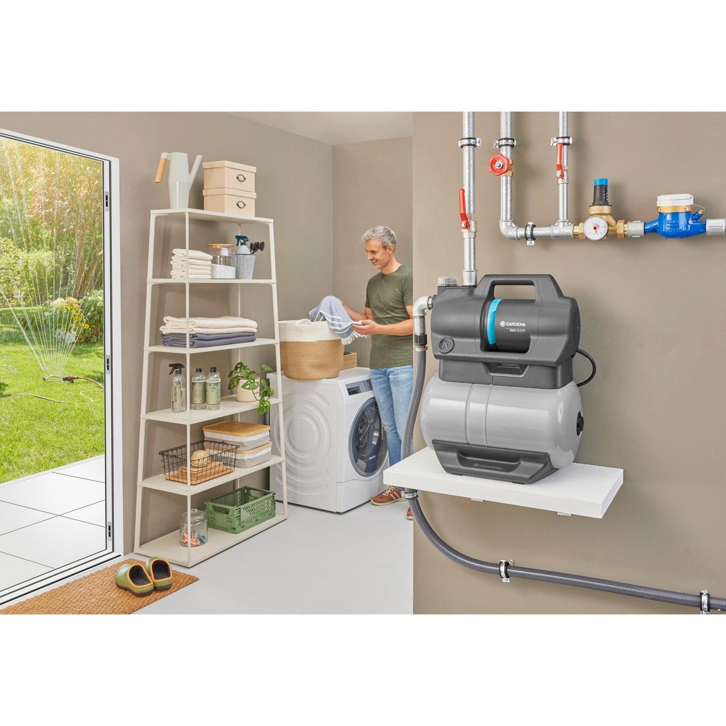 GARDENA hydrofoorpomp 3900 silent (grijs turquoise, 09066-20, 650 w, 4,3 bar)