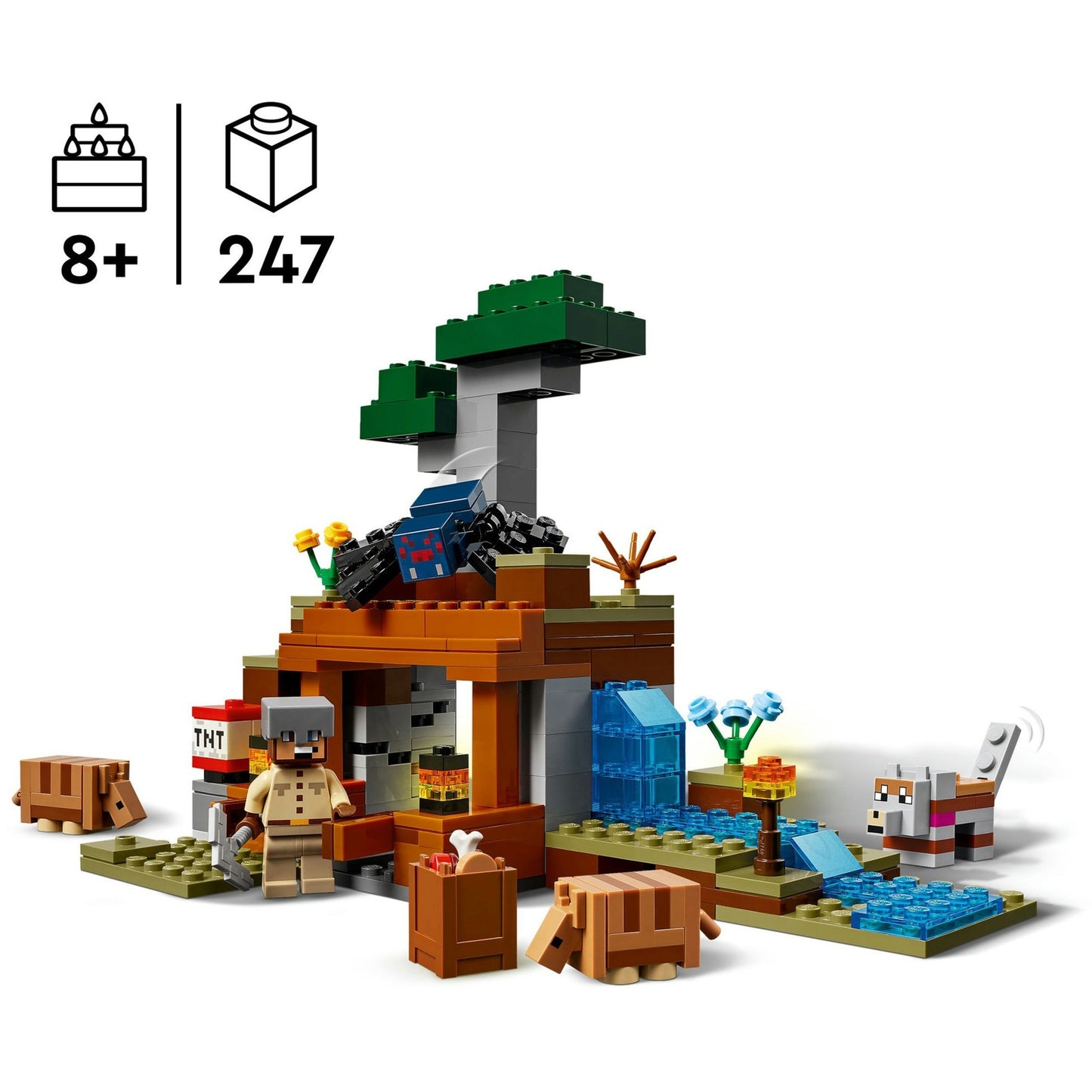 LEGO minecraft 21269 de gordeldieren bij de mijn