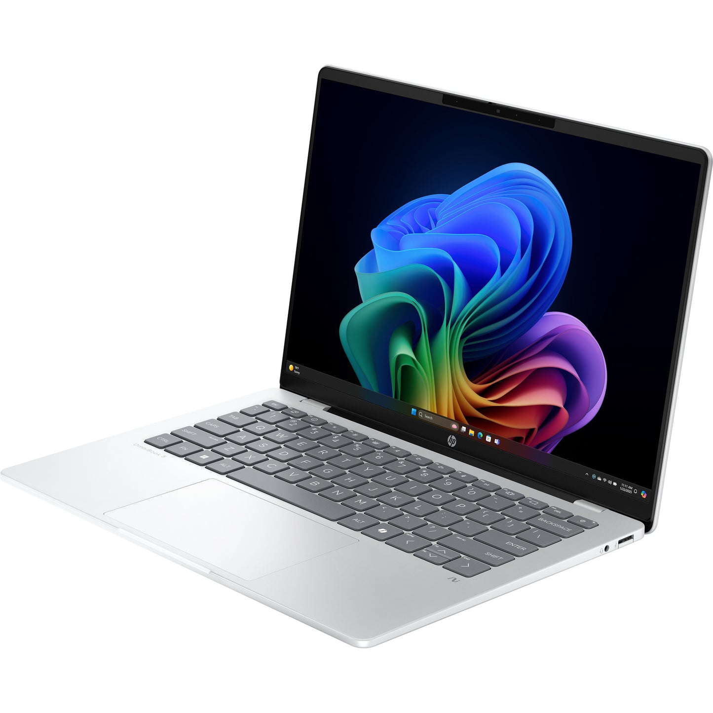 HP omnibook 5 next gen ai 14-he0001nd (c0ef7ea) 14 copilot+ laptop (zilver | snapdragon x x1-26-100 | qualcomm adreno | 16 gb | 512 gb ssd)