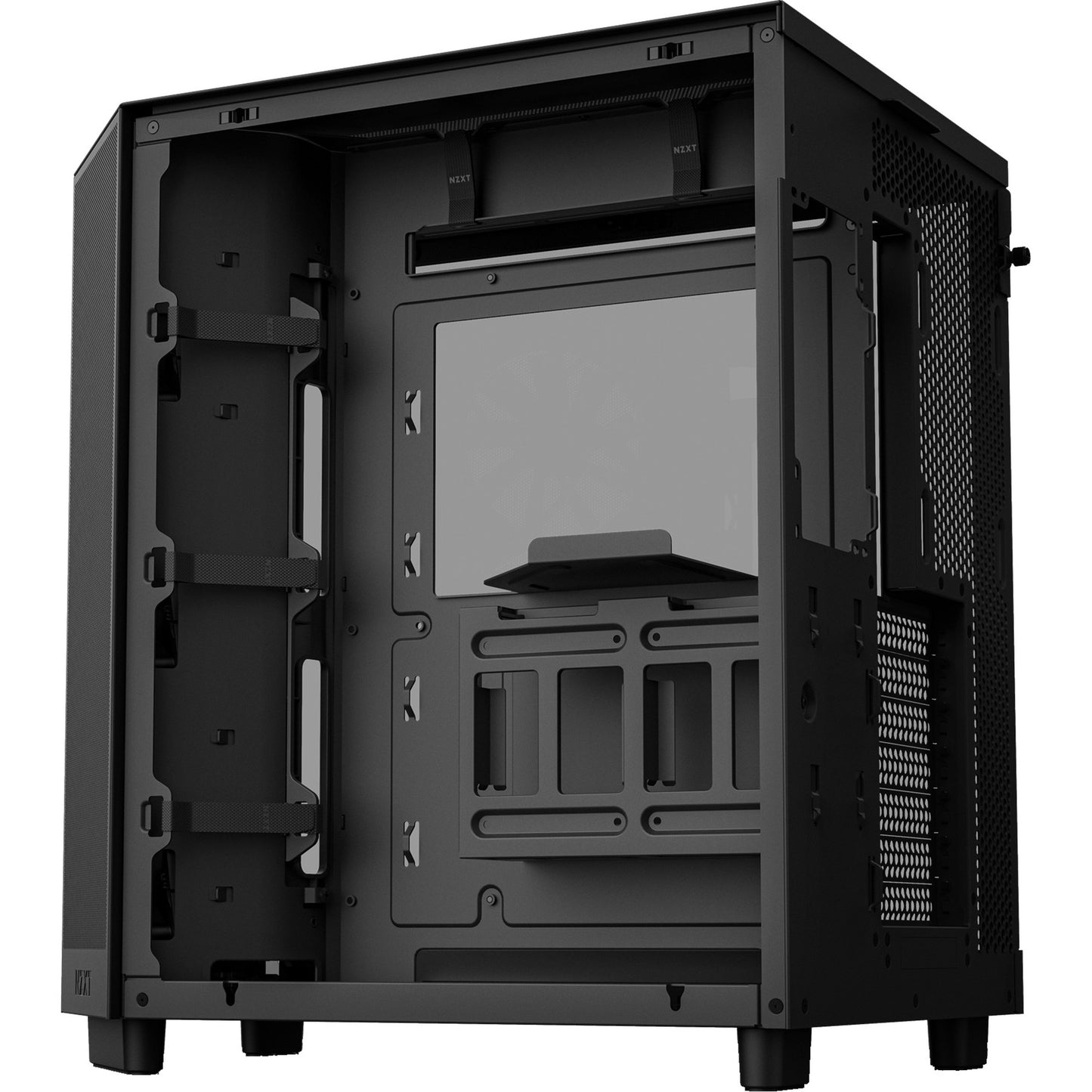 NZXT h6 flow rgb midi tower behuizing (zwart | 2x usb-a | 1x usb-c | rgb | tempered glass)