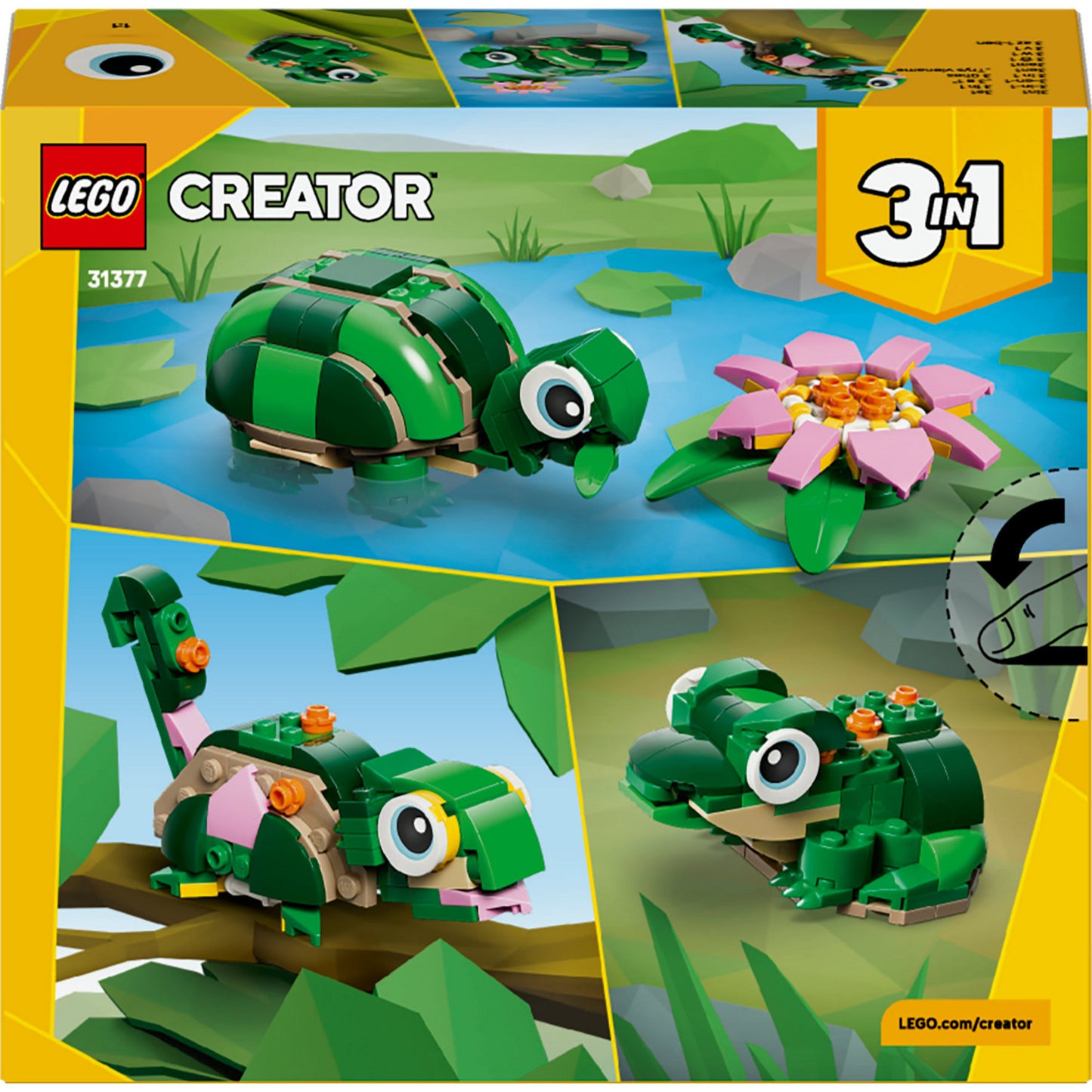 LEGO creator 31377 schildpad met waterlelie