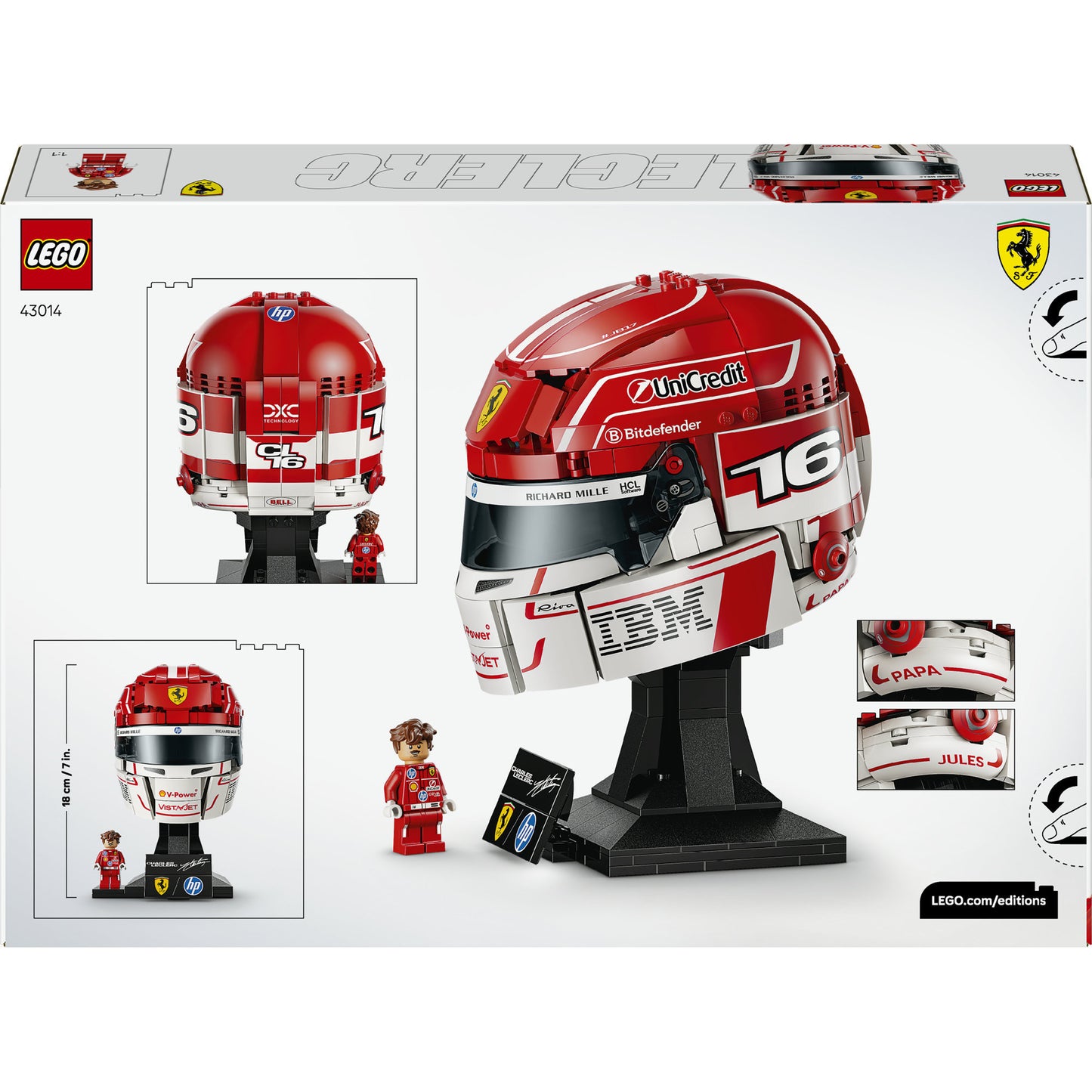 LEGO editions 43014 scuderia ferrari hp helm van charles leclerc