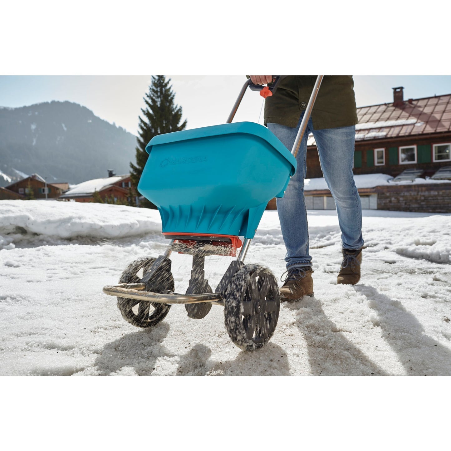 GARDENA strooiwagen xl strooiapparatuur (turquoise zwart, 436-20)