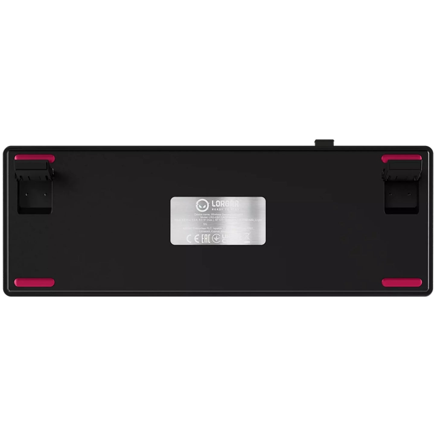 LORGAR kbp70mw rgb mechanisch gaming toetsenbord (zwart, us lay-out (qwerty), logar toxic purple, 65%, rgb, hot-swappable, pbt double-shot, bluetooth | 2.4ghz | usb)