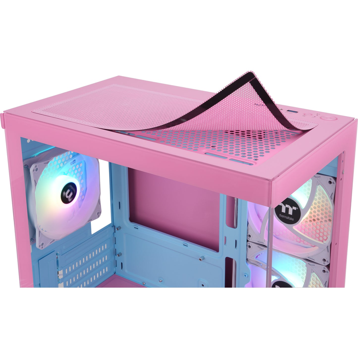 Thermaltake view 170 tg argb mini tower behuizing (roze | 2x usb-a | rgb | tempered glass)