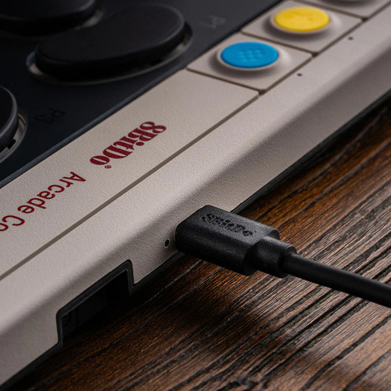 8BitDo arcade controller (grijs rood, 2.4 ghz bluetooth usb, nintendo switch 1 + 2, pc)