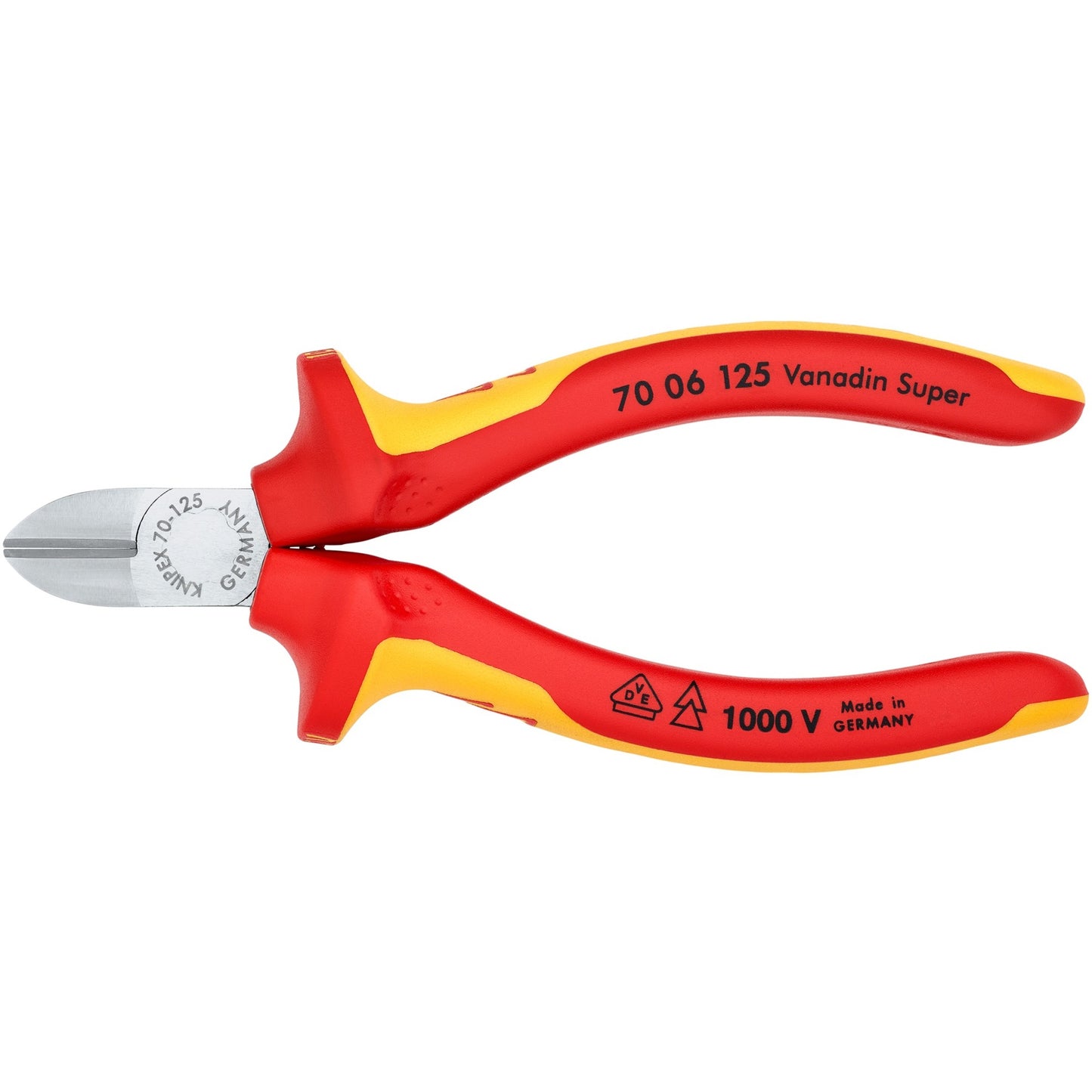 KNIPEX zijsnijtang 70 06 125 kniptang (rood geel)