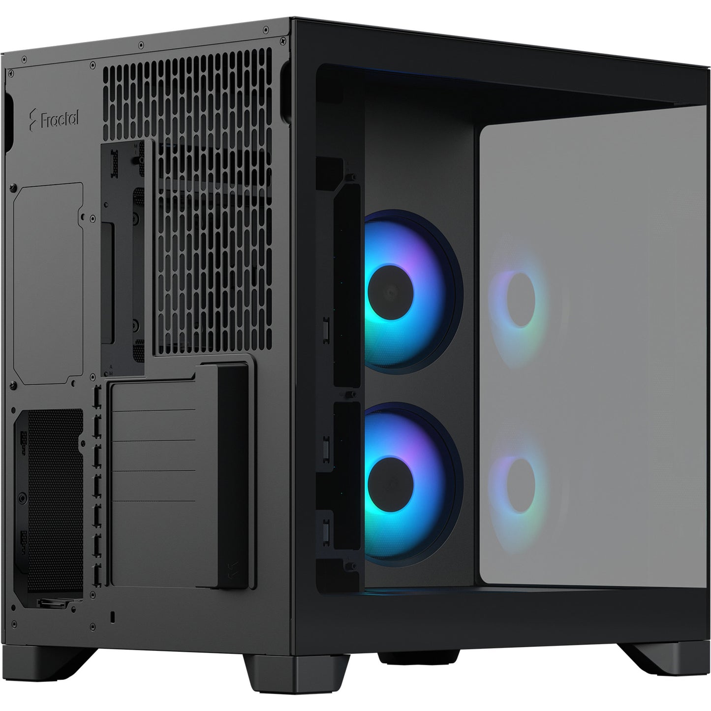Fractal Design pop 2 vision rgb midi tower behuizing (zwart | 1x usb-a | 1x usb-c | rgb | tempered glass)