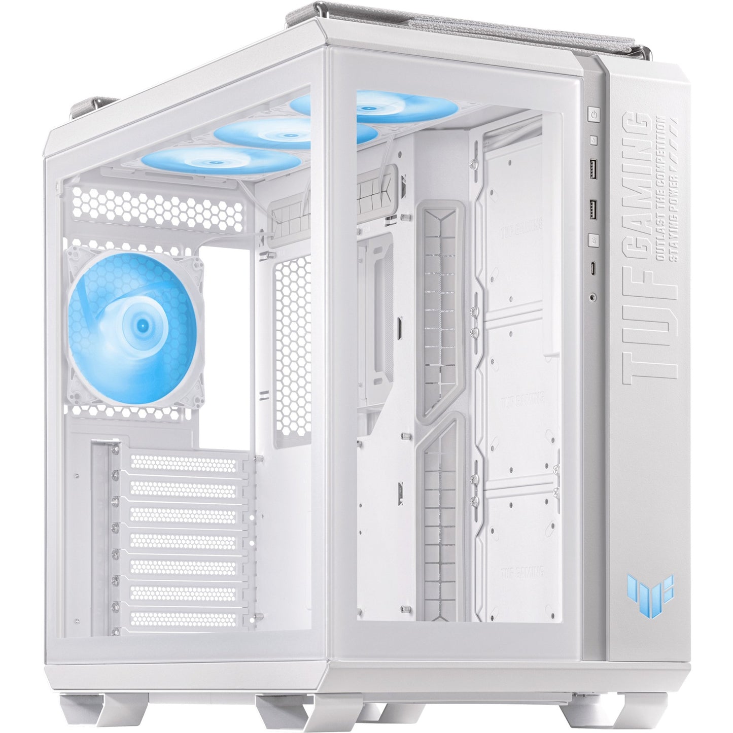 ASUS tuf gaming gt502 plus midi tower behuizing (wit | 2x usb-a | 1x usb-c | tempered glass)