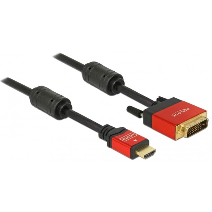 DeLOCK high speed hdmi a (male) > dvi (male) adapter (zwart, 2 meter)