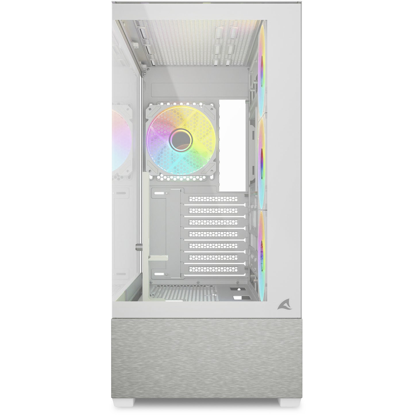 Sharkoon ak7 argb midi tower behuizing (wit | 2x usb-a | 1x usb-c | rgb | window)