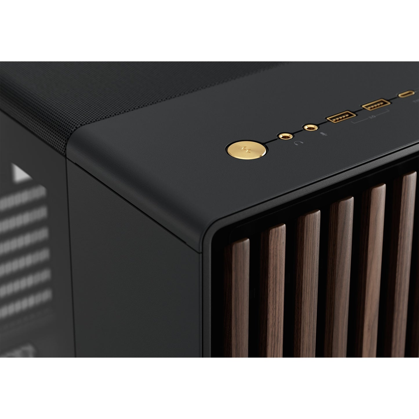 Fractal Design north xl midi tower behuizing (zwart houtkleur | 2x usb-a | 1x usb-c | tempered glass)