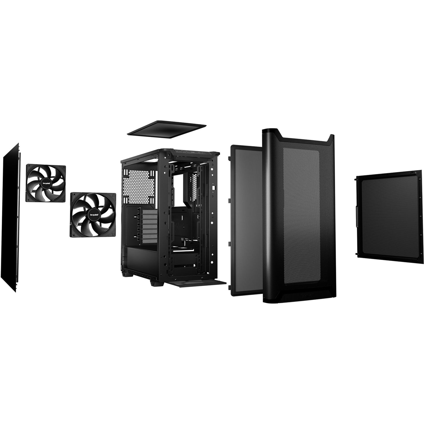 Be Quiet! pure base 501 airflow midi tower behuizing (zwart | 2x usb-a | 1x usb-c)