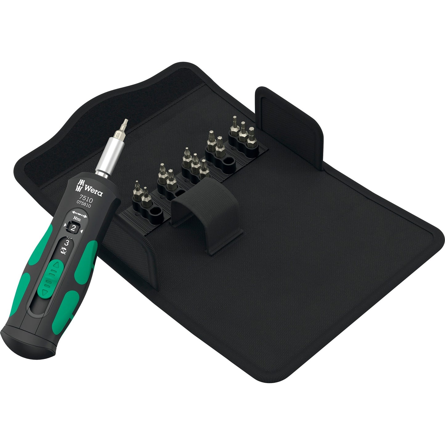Wera 7510 14 safe-torque speed gereedschapsset voor hardmetalen wisselplaatjes schroevendraaier (zwart groen, 14‑delig)