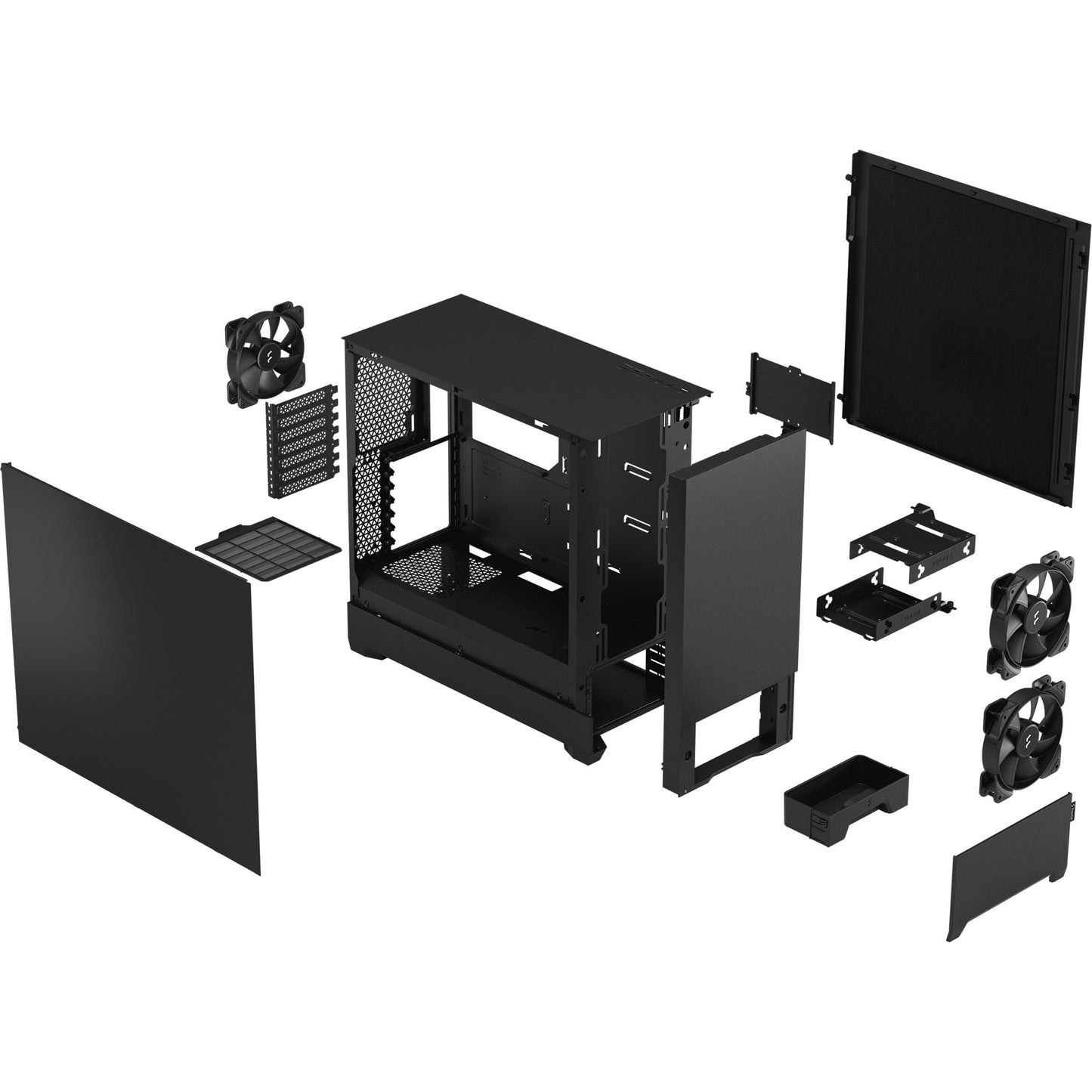 Fractal Design pop silent midi tower behuizing (zwart | 2x usb-a)