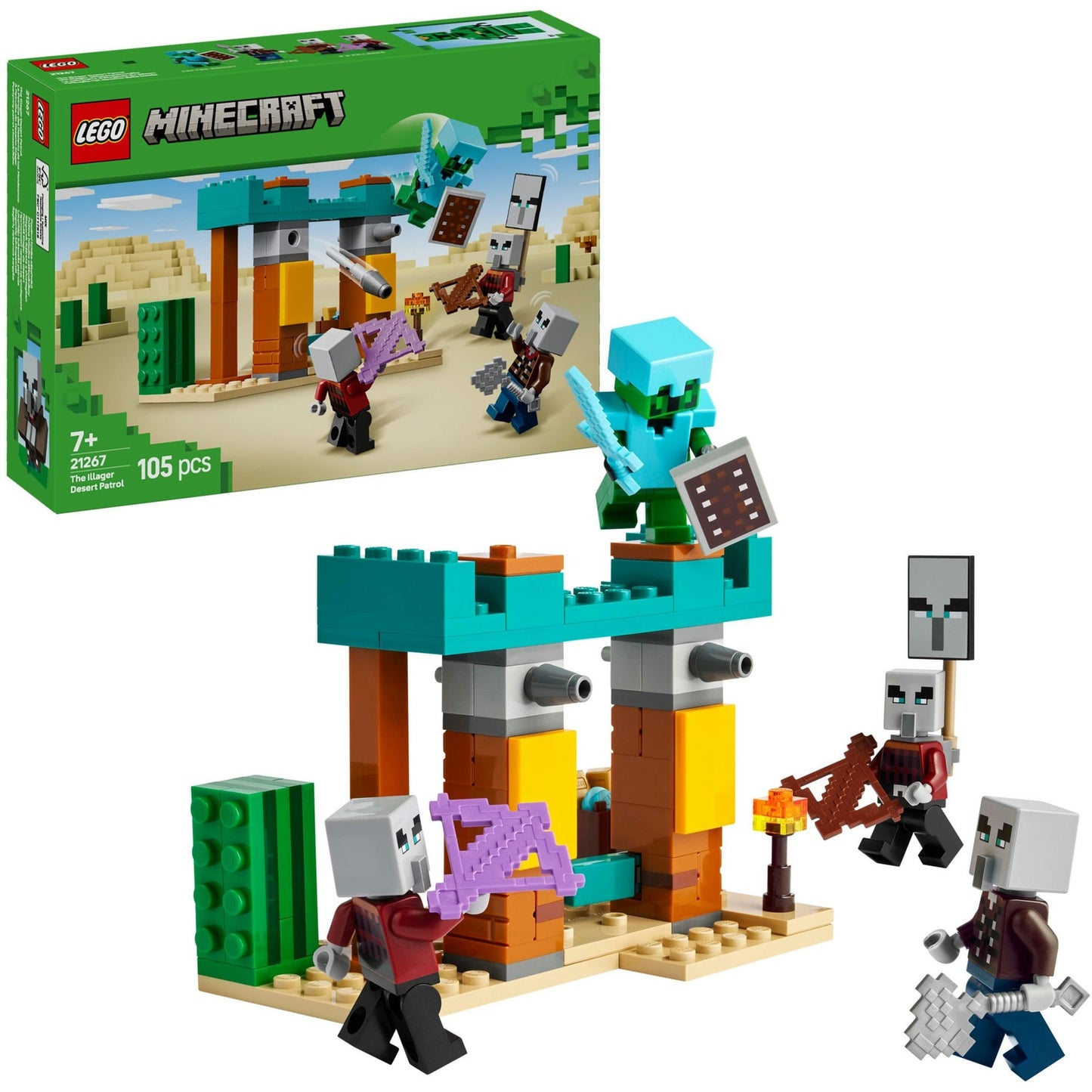 LEGO minecraft 21267 de illagers in de woestijn
