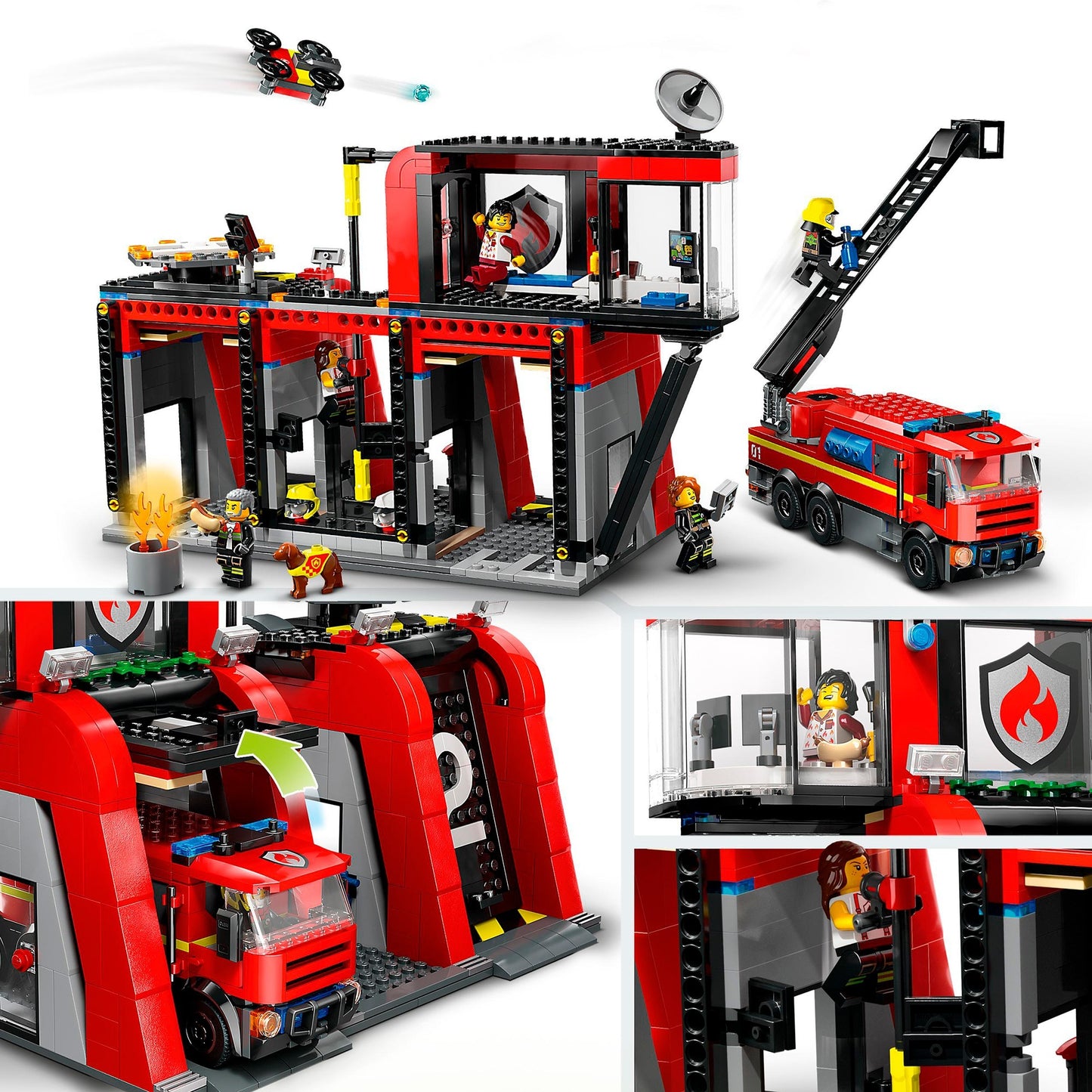 LEGO city brandweerkazerne en brandweerauto - 60414