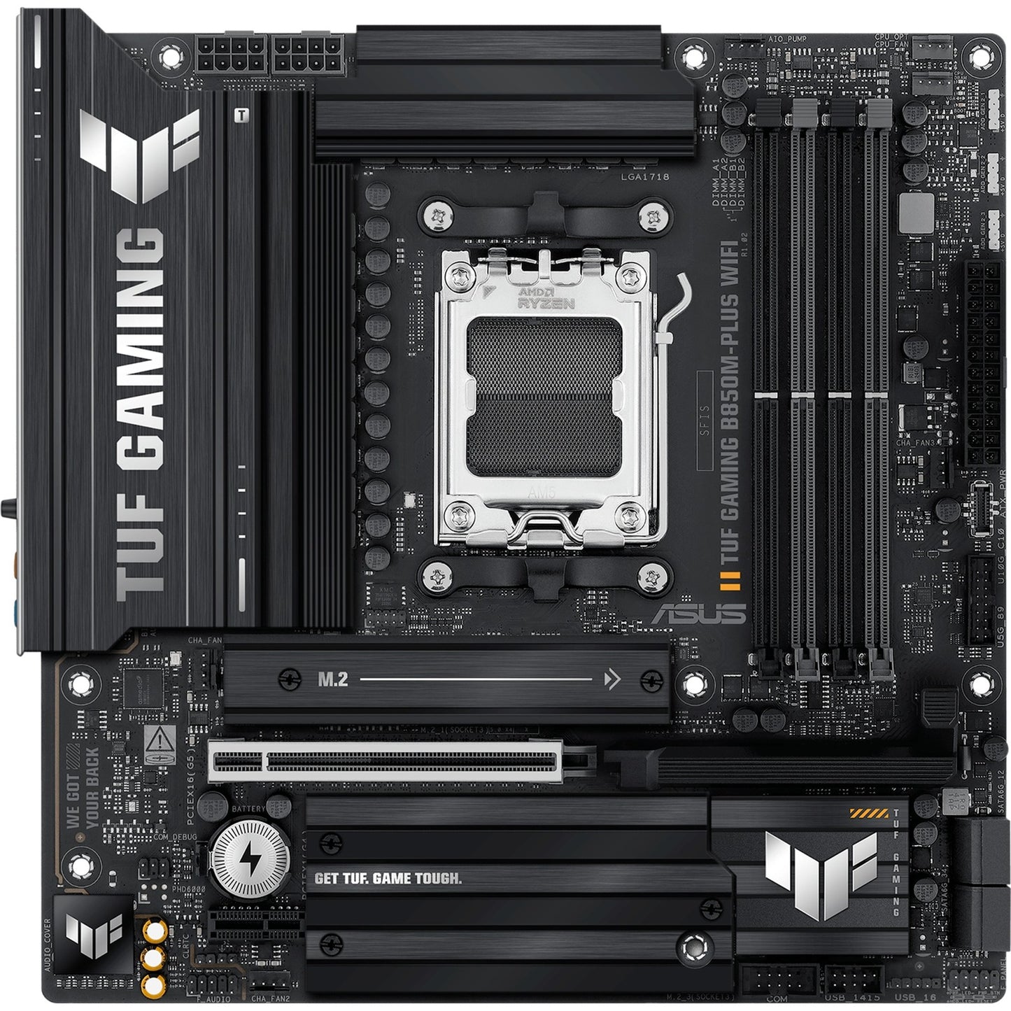 ASUS tuf gaming b850m-plus wifi socket am5 moederbord (2.5gb-lan, wi-fi 6e, bt, sound, µatx)