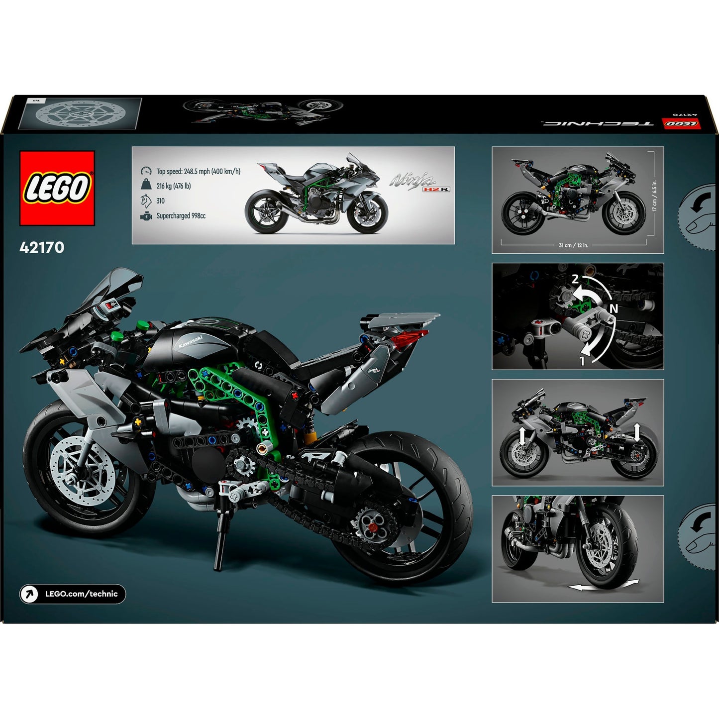 LEGO technic 42170 kawasaki ninja h2r motor