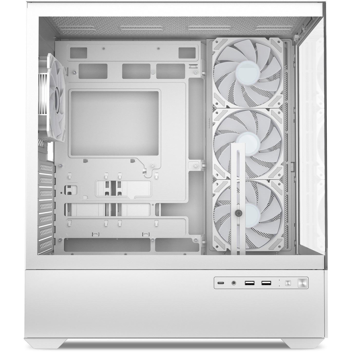 Sharkoon ak6 rgb midi tower behuizing (wit | 2x usb-a | 1x usb-c | rgb | tempered glass)