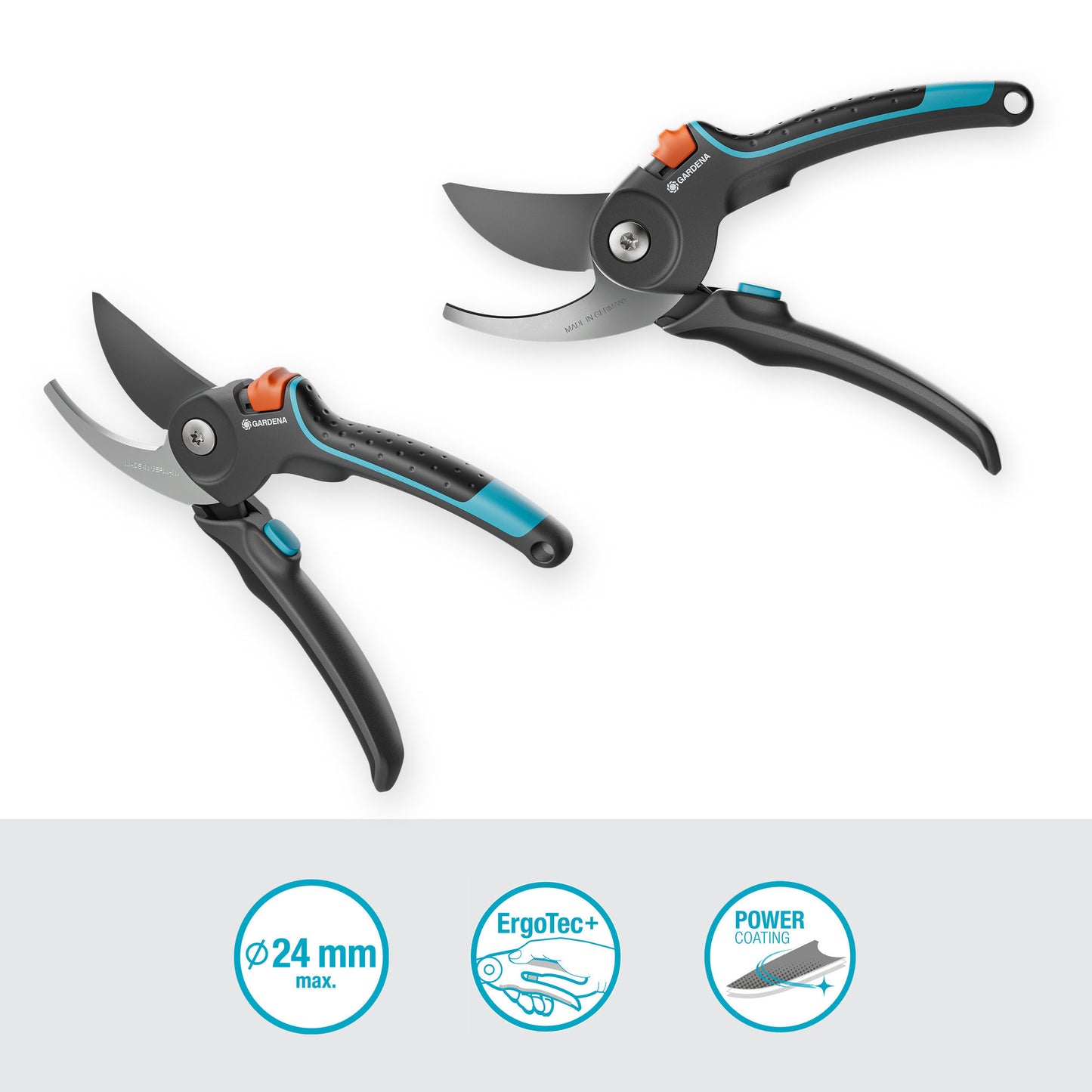 GARDENA snoeischaar premiumcut pro fresh wood, bypass (grijs turquoise, 24 mm snoeidiameter)