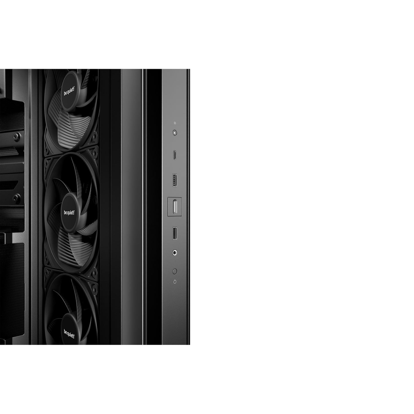 Be Quiet! light base 500 midi tower behuizing (zwart | 2x usb-a | 1x usb-c | rgb | window)