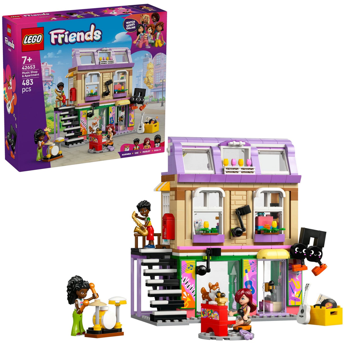 LEGO friends 42653 muziekwinkel en appartement