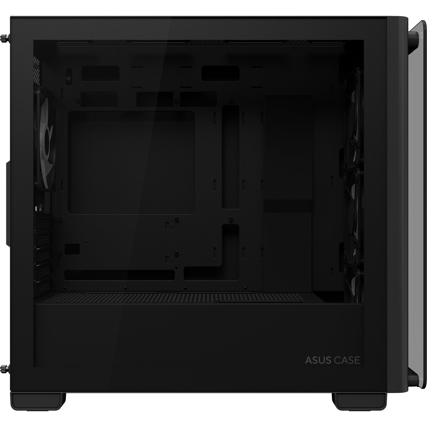 ASUS a23 plus mini tower behuizing (zwart | 2x usb-a | 1x usb-c | rgb | tempered glass)