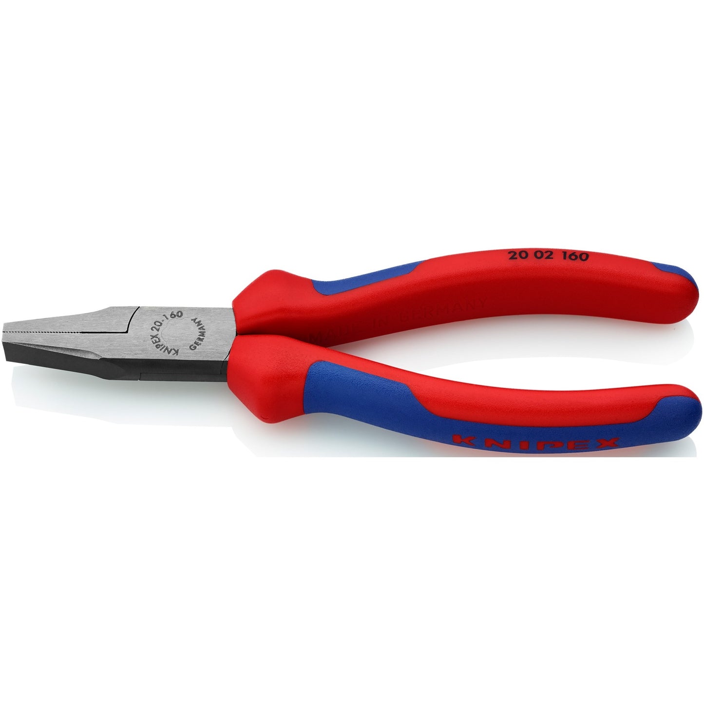 KNIPEX platbuigtang 20 02 160 grijptang (rood blauw)