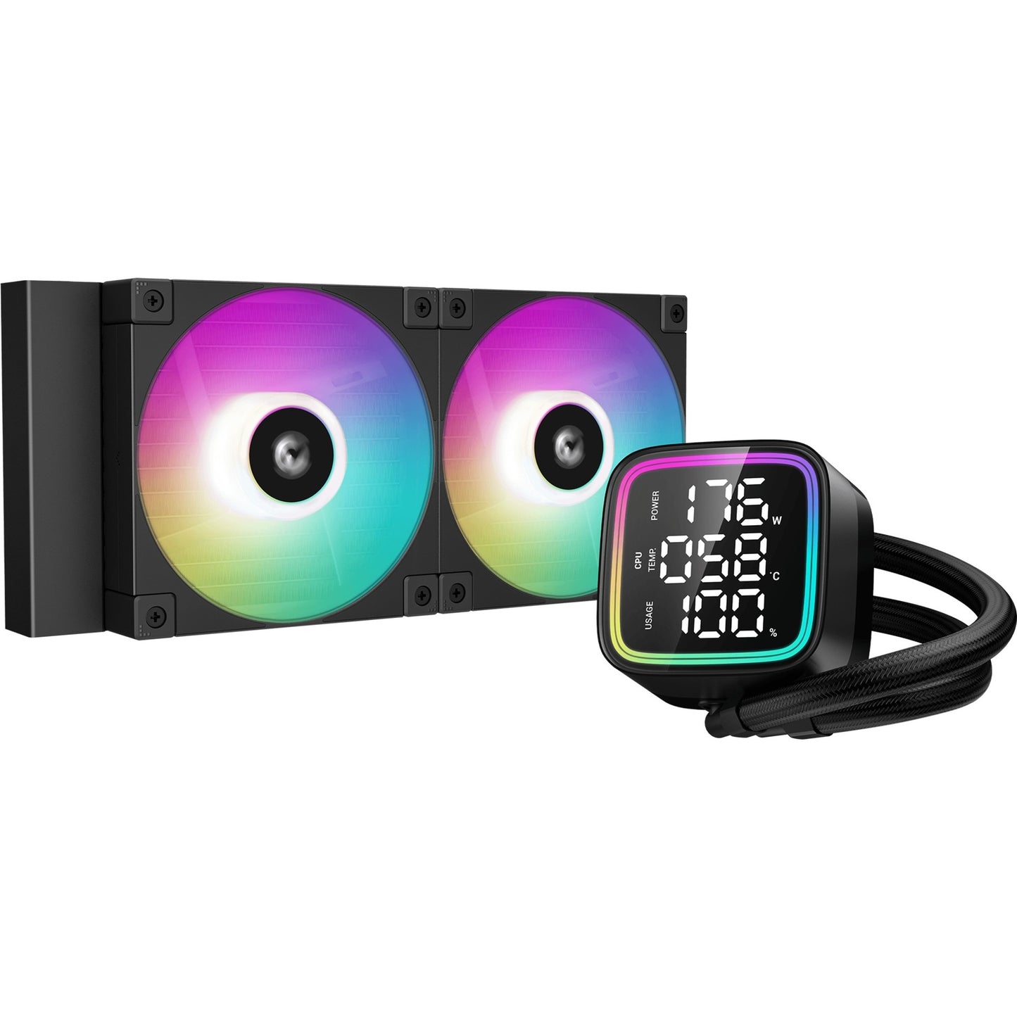 DeepCool ld240 waterkoeling (zwart, 4-pin pwm fan-connector)
