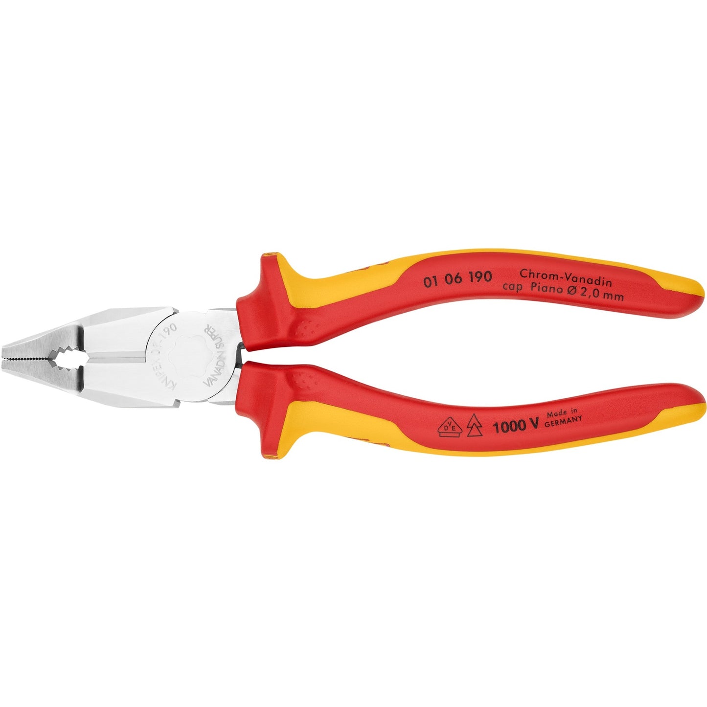 KNIPEX kombitang 01 06 190 combinatietang (rood geel)