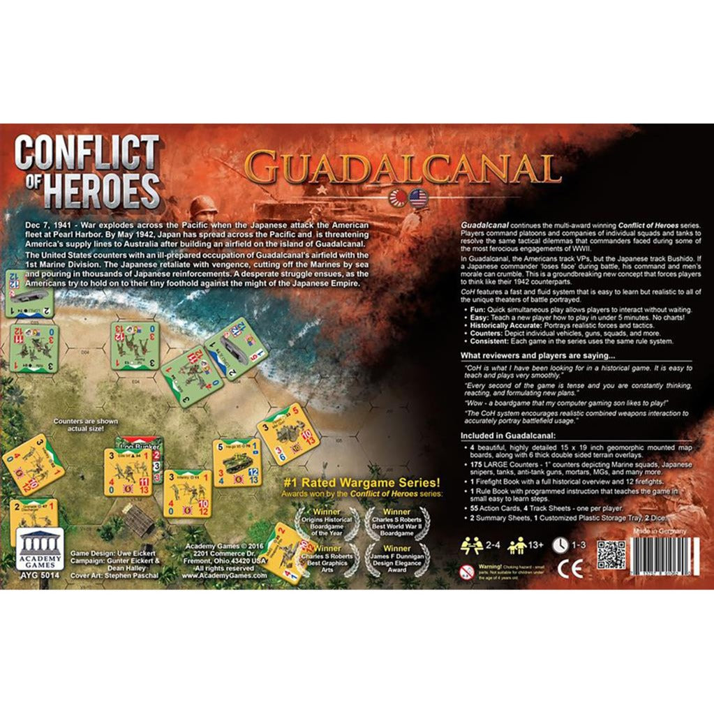 European Player Network Conflict of Heroes: Guadalcanal The Pacific 1942 Bordspel (Engels, 2 - 4 spelers, 60 - 240 minuten, Vanaf 13 jaar)