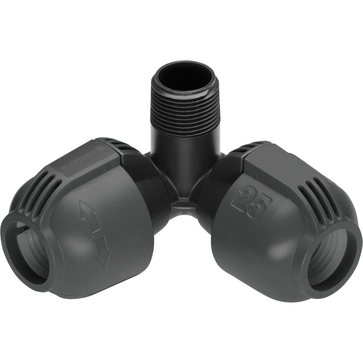GARDENA hoekstuk 25 mm x 3 4 buitendraad verbinding (zwart grijs, 2783-20)