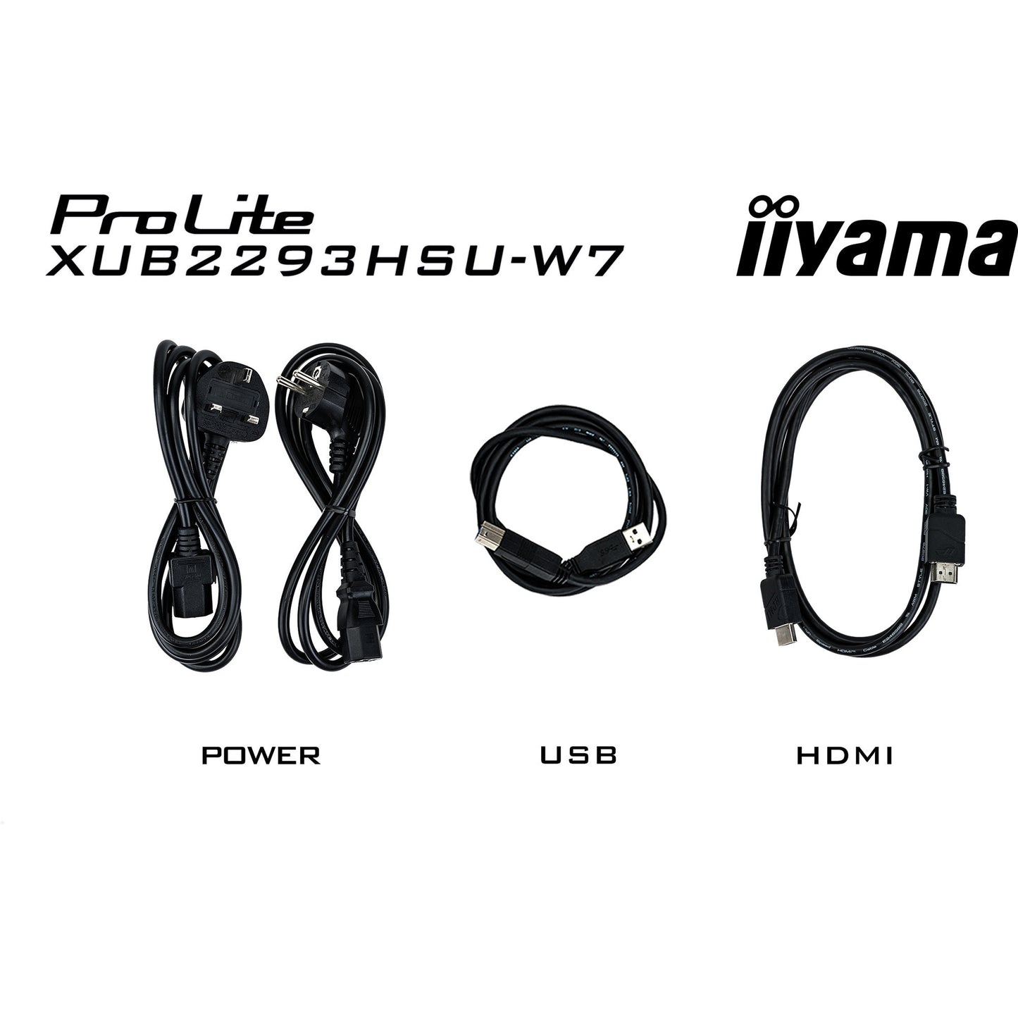 Iiyama prolite xub2293hsu-w7 21.5 monitor (wit (mat), hdmi, displayport, 2x usb-a)