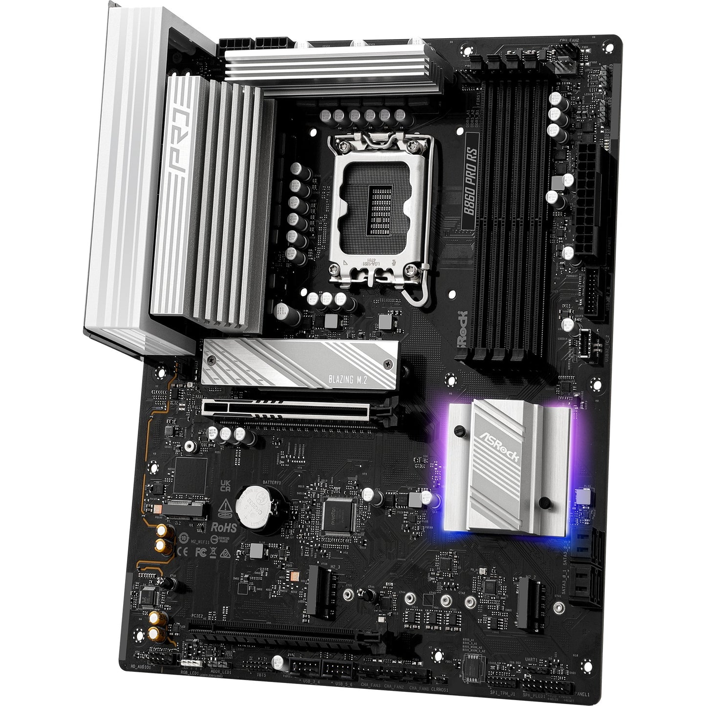 ASRock b860 pro rs socket 1851 moederbord (raid, 2.5 gb-lan, sound, atx)