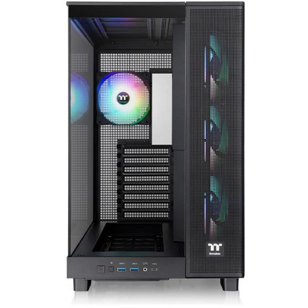 Thermaltake view 380 xl tg argb midi tower behuizing (zwart | 2x usb-a | 1x usb-c | rgb | tempered glass)