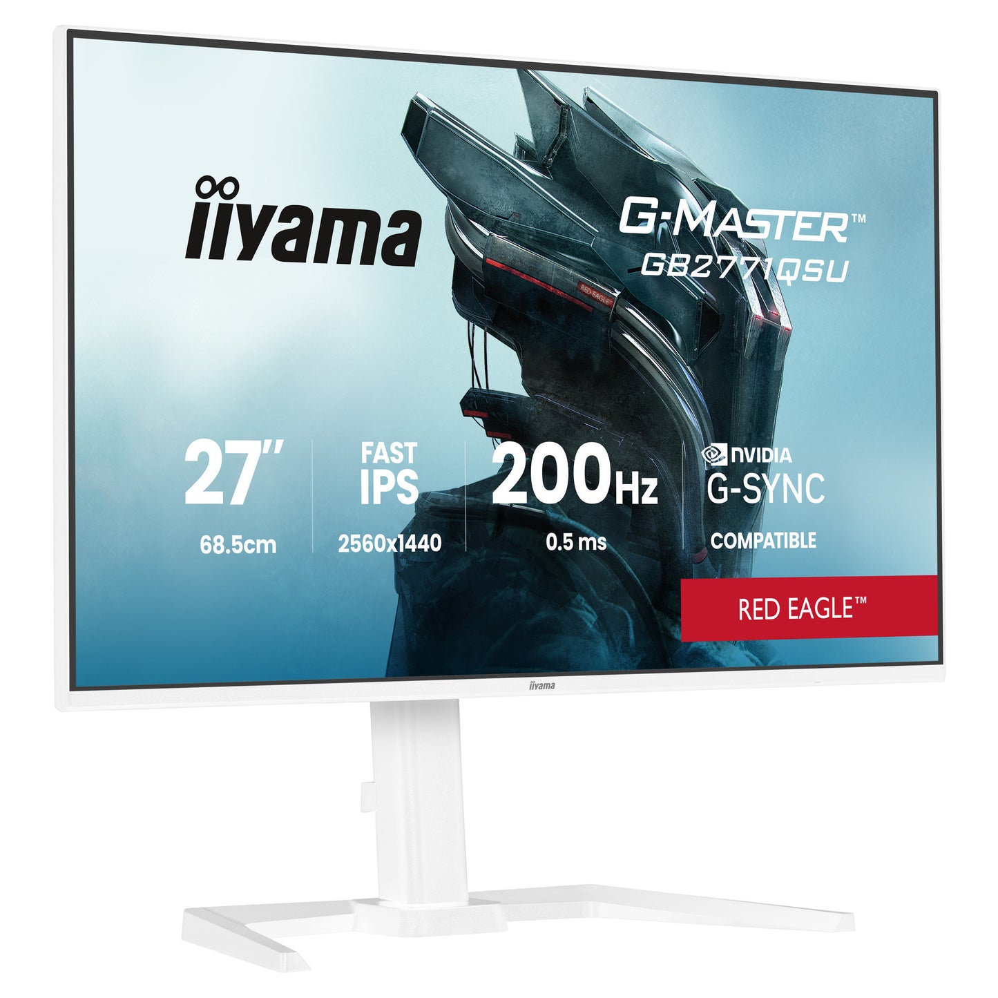 Iiyama g-master red eagle gb2771qsu-w1 27 gaming monitor (wit, 2x hdmi, displayport, 2x usb-a, 2x usb-c, 200 hz)