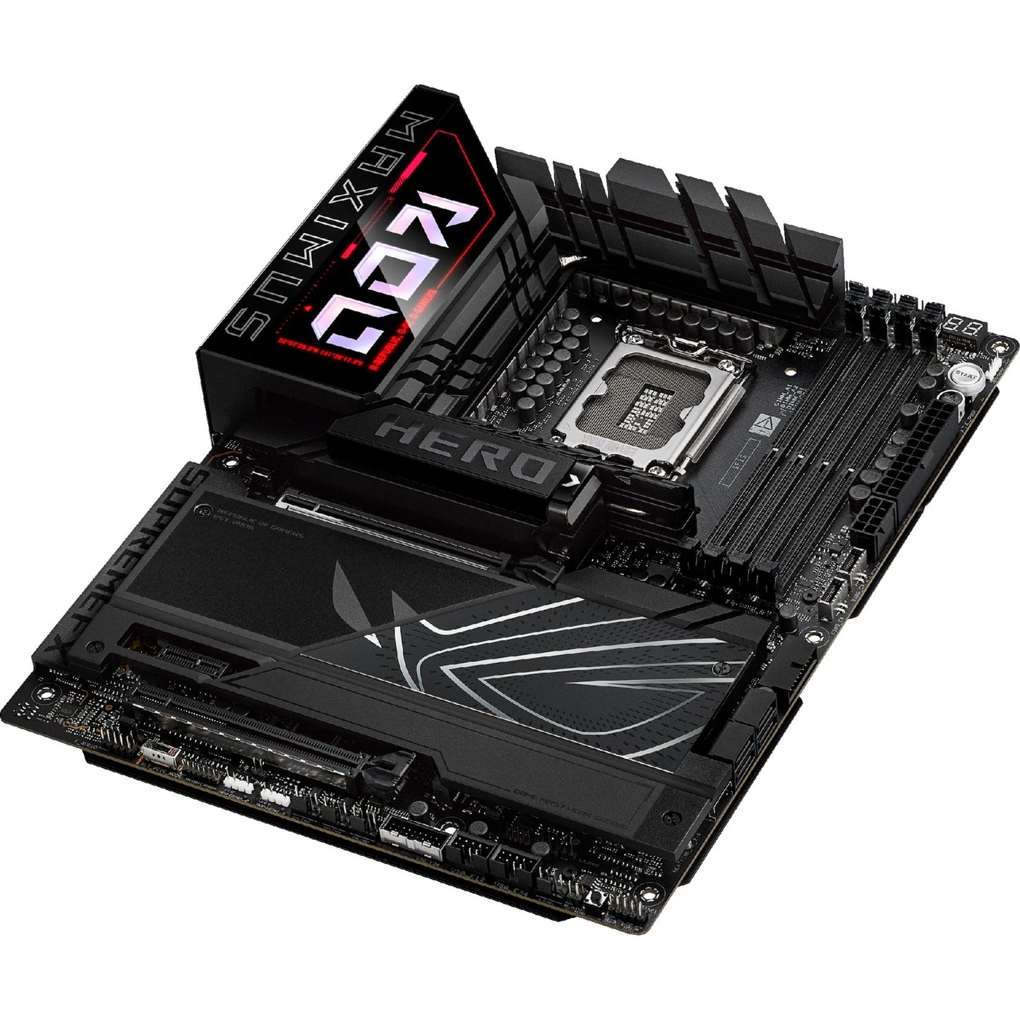 ASUS rog maximus z890 hero socket 1851 moederbord (zwart, raid, 2.5gb-lan, 5gb-lan, wi-fi 7, bt, sound, atx)