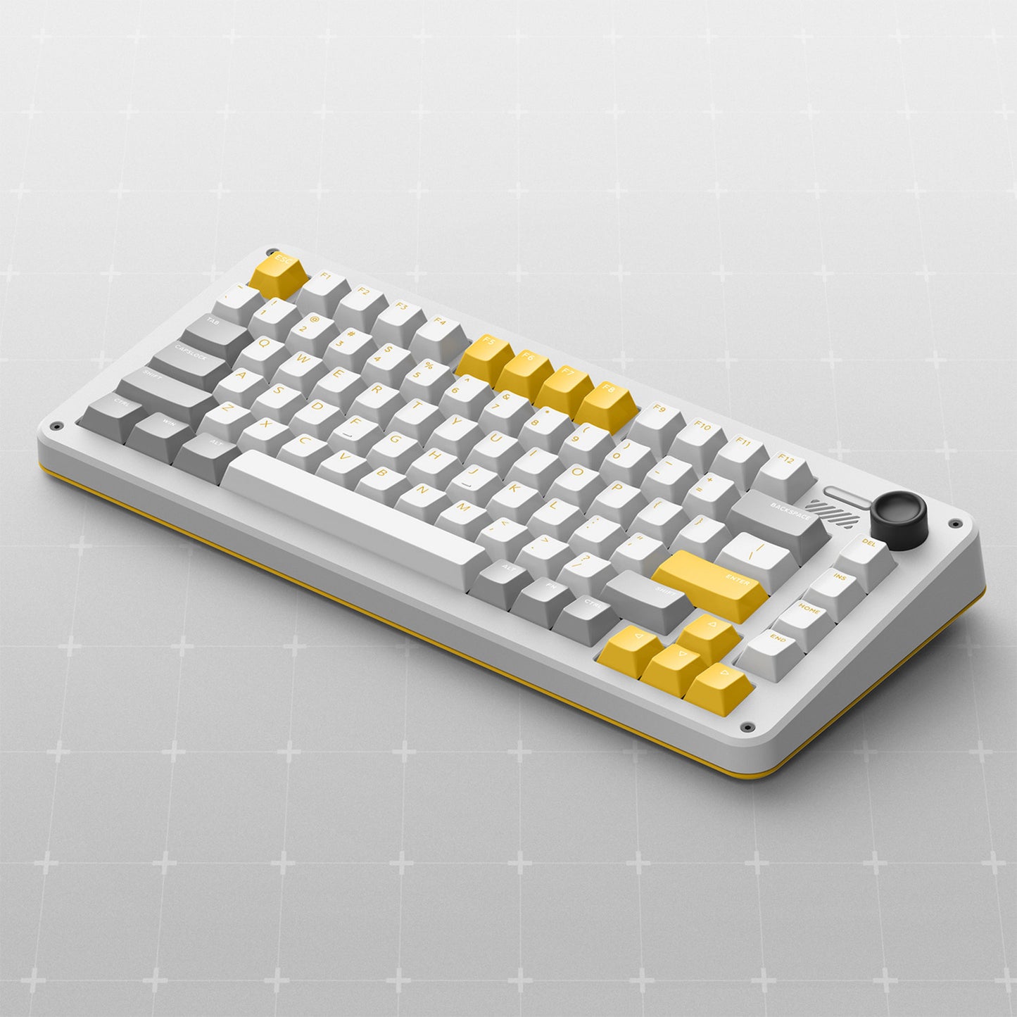 Ty Iqunix zx75 gravi wave wireless mechanical keyboard (grijs, us lay-out (qwer), gateron red, 75%, rgb leds, hot-swappable, double-shot pbt, 2.4ghz | bluetooth 5.1 | usb-c)