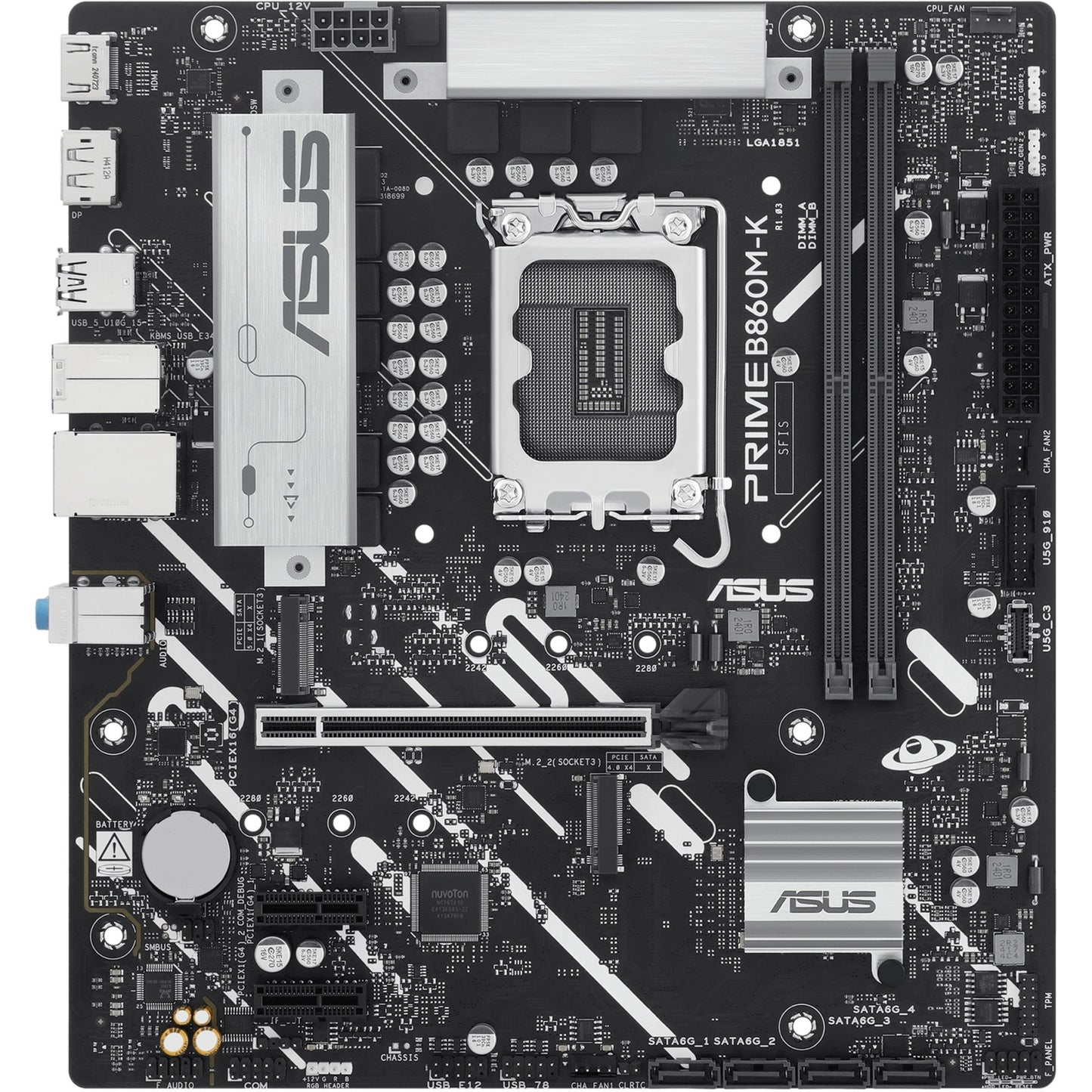 ASUS prime b860m-k socket 1851 moederbord (2.5 gb-lan, sound, µatx)
