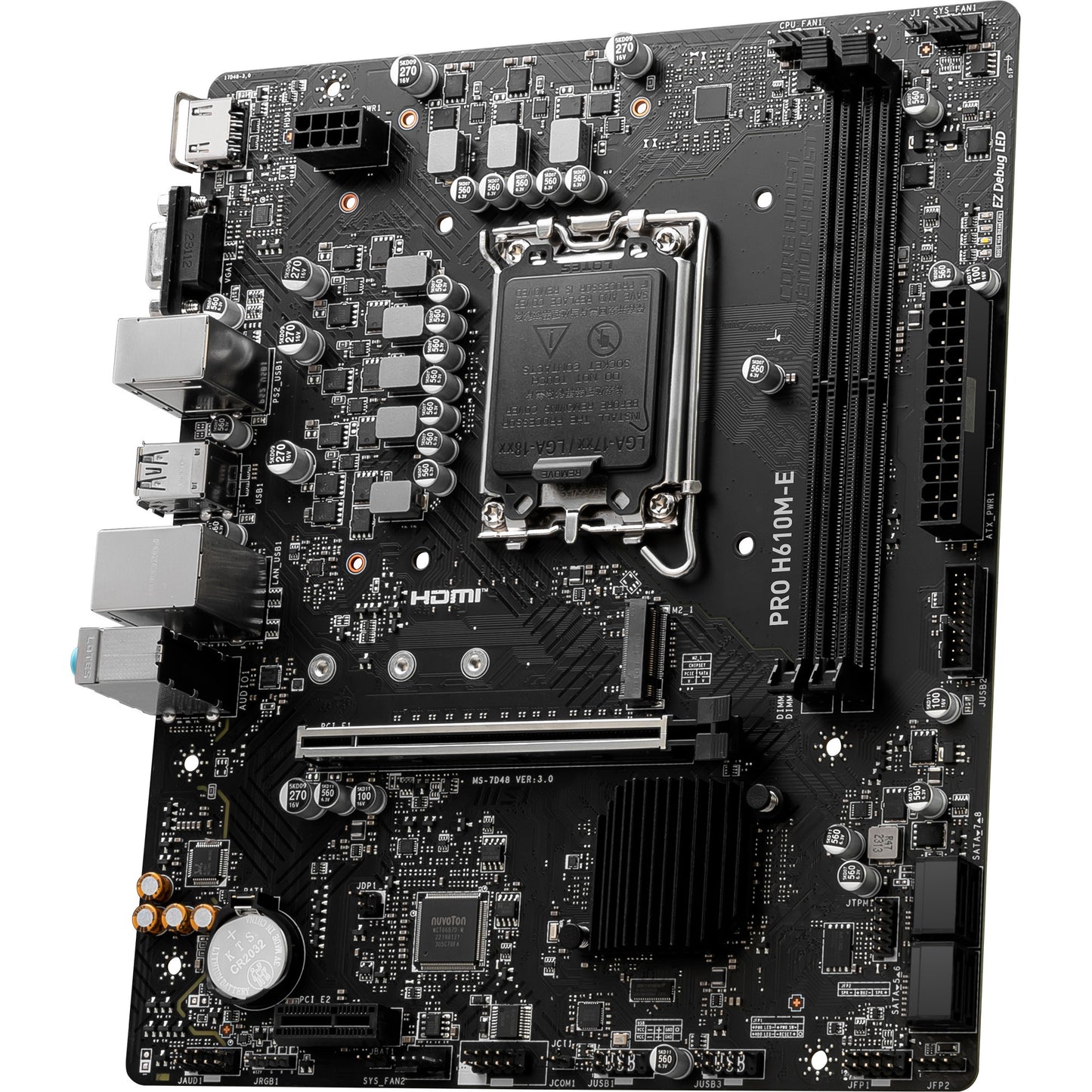 MSI pro h610m-e socket 1700 moederbord (gb-lan, sound, µatx)