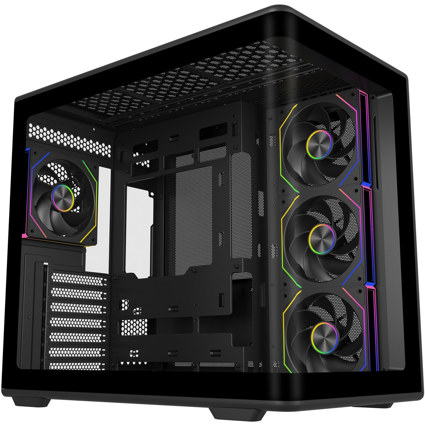 Cooler Master elite 600 argb midi tower behuizing (zwart | 2x usb-a | 1x usb-c | rgb | tempered glass)